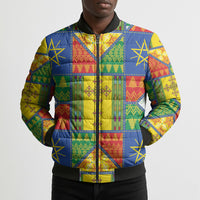 Ethiopia Christmas Bomber Puffer Jacket Patchwork Style