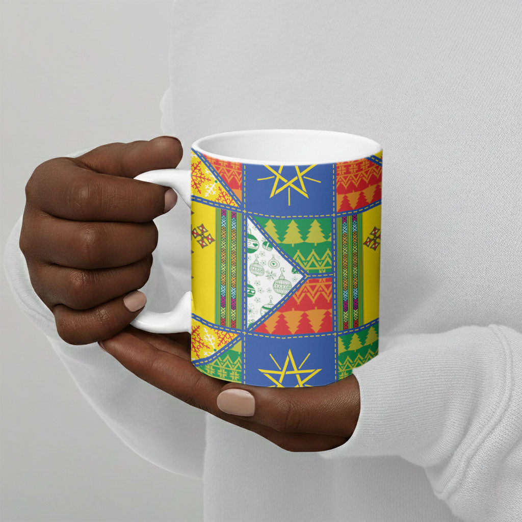 Ethiopia Christmas Ceramic Mug Patchwork Style