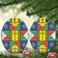 Ethiopia Christmas Ceramic Ornament Patchwork Style