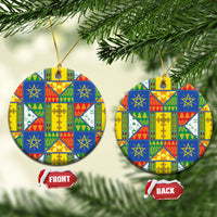 Ethiopia Christmas Ceramic Ornament Patchwork Style
