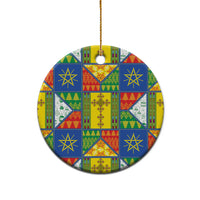 Ethiopia Christmas Ceramic Ornament Patchwork Style
