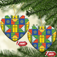 Ethiopia Christmas Ceramic Ornament Patchwork Style