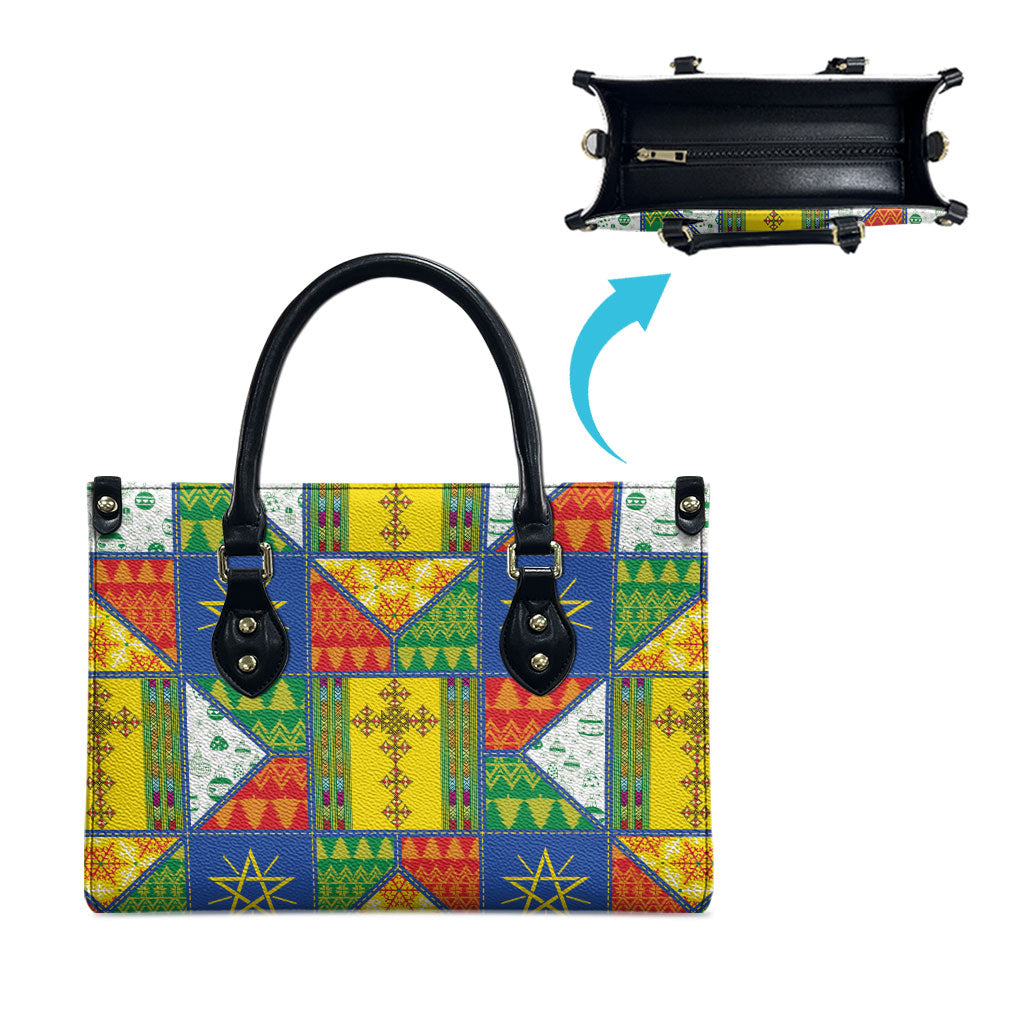 Ethiopia Christmas Leather Bag Patchwork Style