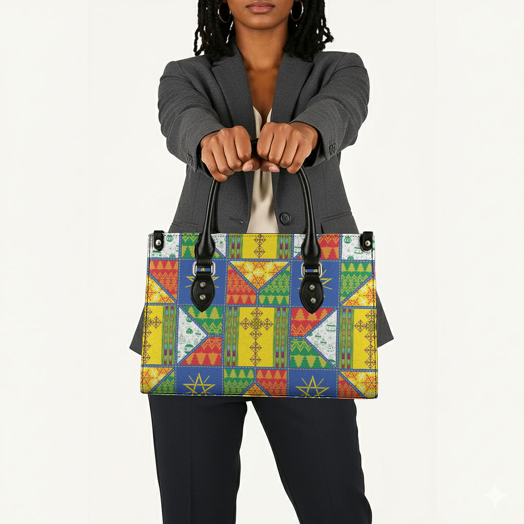 Ethiopia Christmas Leather Bag Patchwork Style