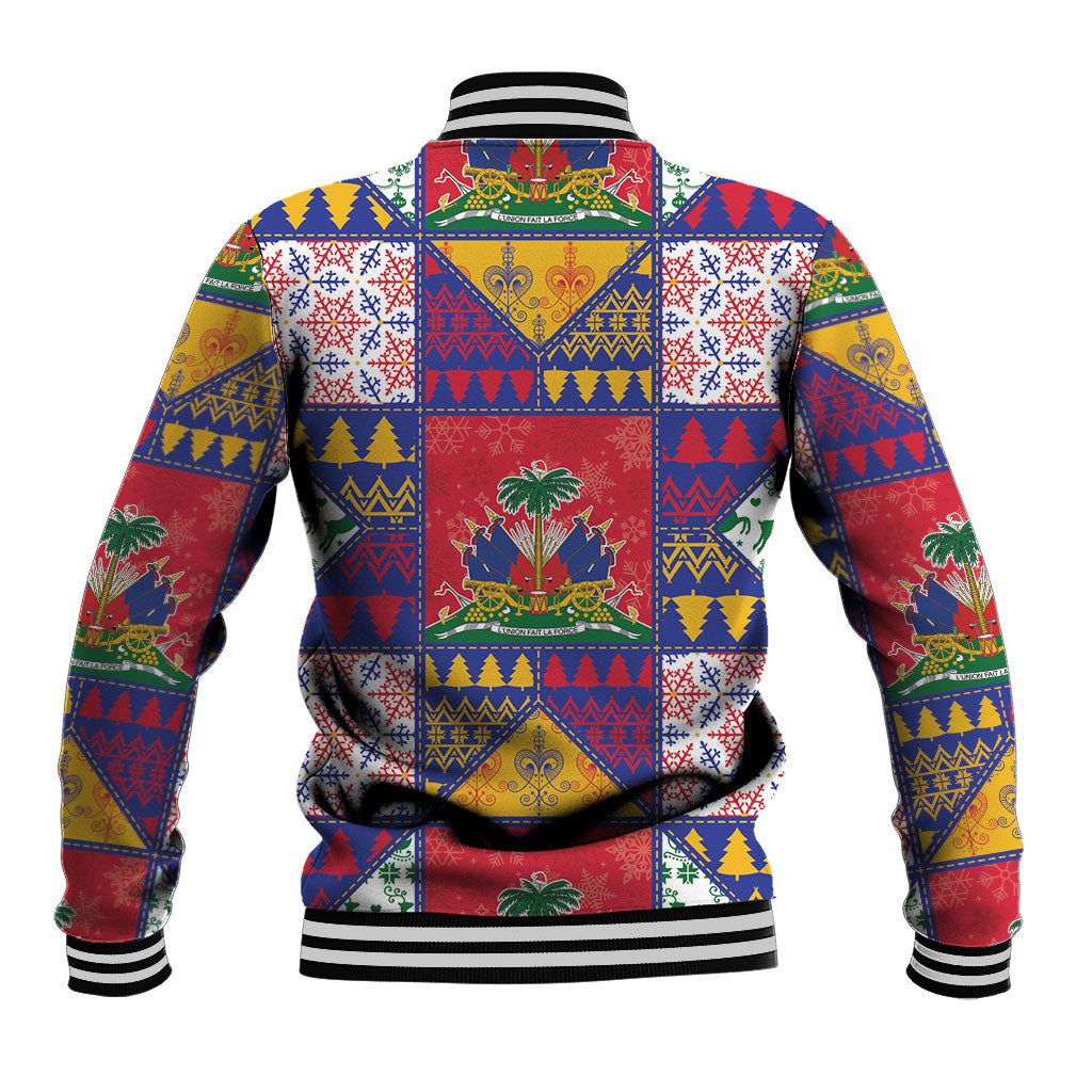 Haiti Christmas Baseball Jacket Patchwork Style