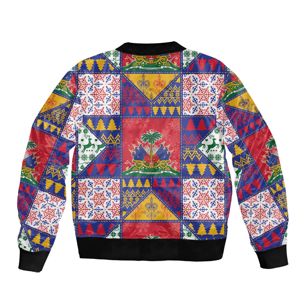 Haiti Christmas Bomber Jacket Patchwork Style