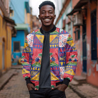 Haiti Christmas Bomber Jacket Patchwork Style