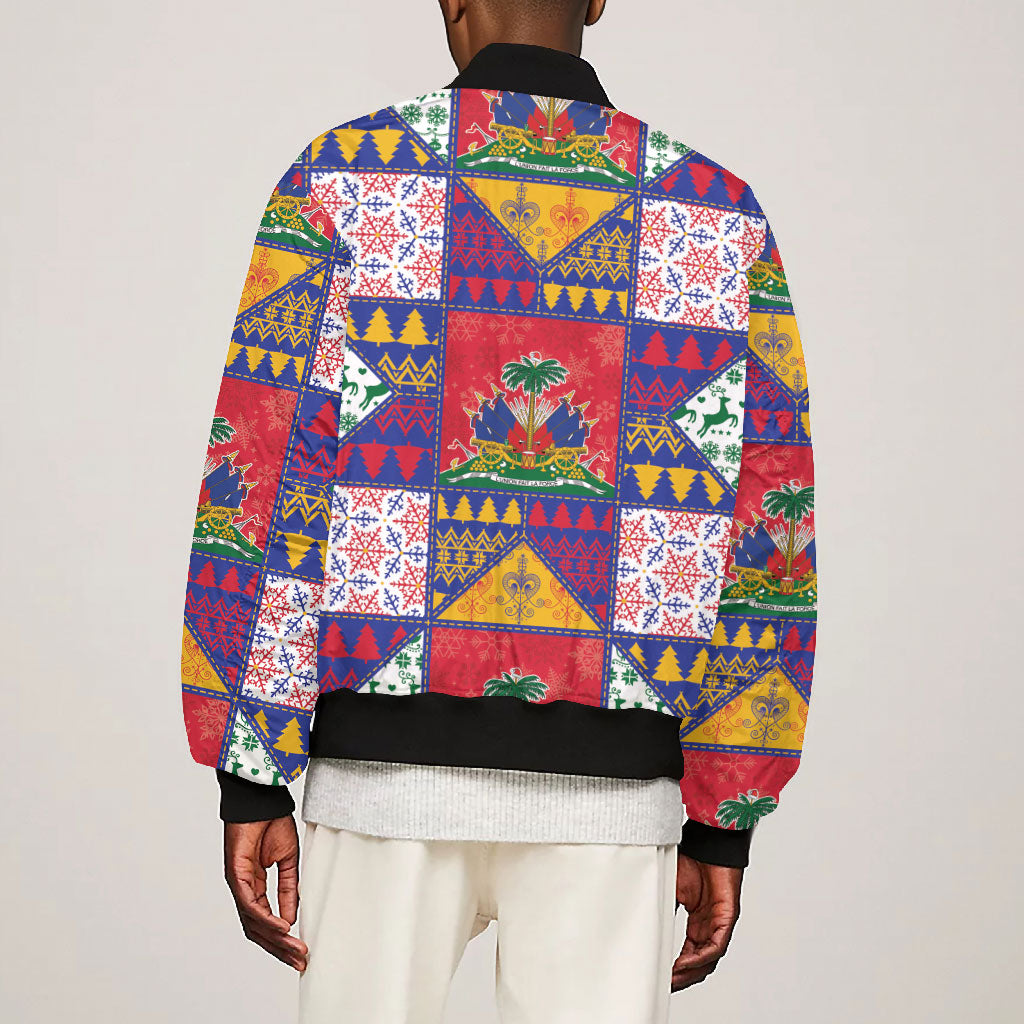 Haiti Christmas Bomber Jacket Patchwork Style