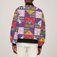 Haiti Christmas Bomber Jacket Patchwork Style