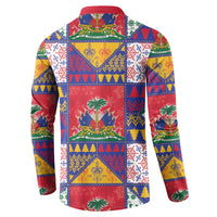 Haiti Christmas Button Sweatshirt Patchwork Style