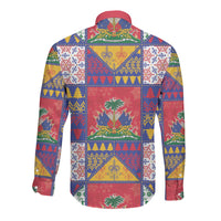 Haiti Christmas Long Sleeve Button Shirt Patchwork Style