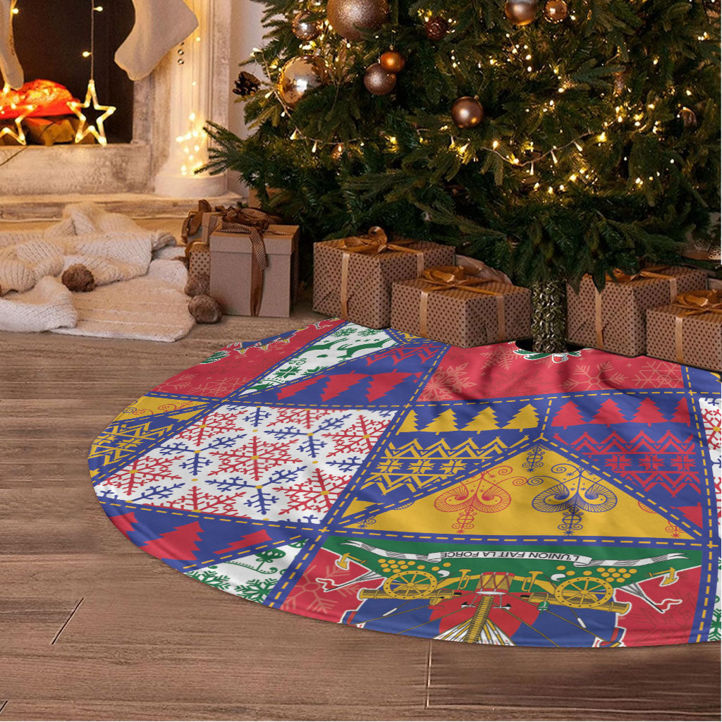 Haiti Christmas Tree Skirt Patchwork Style