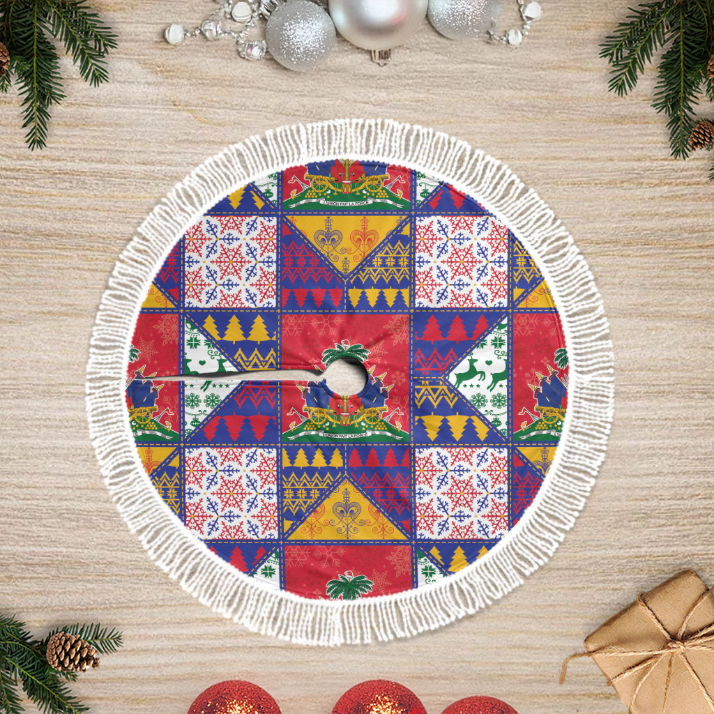 Haiti Christmas Tree Skirt Patchwork Style