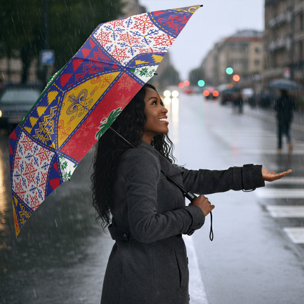 Haiti Christmas Umbrella Patchwork Style
