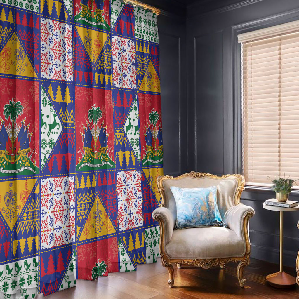 Haiti Christmas Window Curtain Patchwork Style