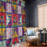 Haiti Christmas Window Curtain Patchwork Style