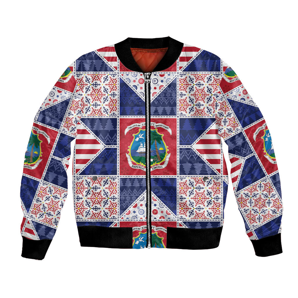 Liberia Christmas Bomber Jacket Patchwork Style