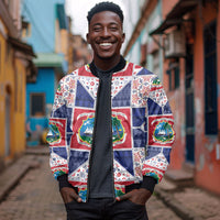 Liberia Christmas Bomber Jacket Patchwork Style