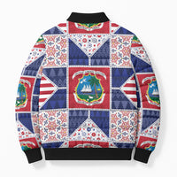 Liberia Christmas Bomber Puffer Jacket Patchwork Style