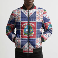 Liberia Christmas Bomber Puffer Jacket Patchwork Style