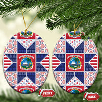 Liberia Christmas Ceramic Ornament Patchwork Style