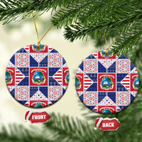Liberia Christmas Ceramic Ornament Patchwork Style