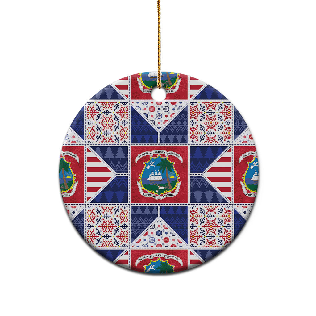 Liberia Christmas Ceramic Ornament Patchwork Style