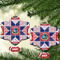 Liberia Christmas Ceramic Ornament Patchwork Style