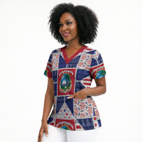 Liberia Christmas Scrub Top Patchwork Style