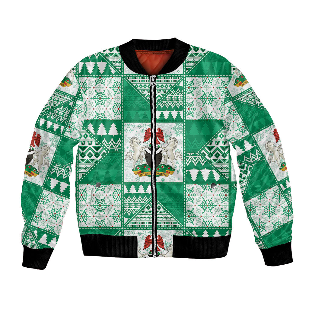 Nigeria Christmas Bomber Jacket Patchwork Style