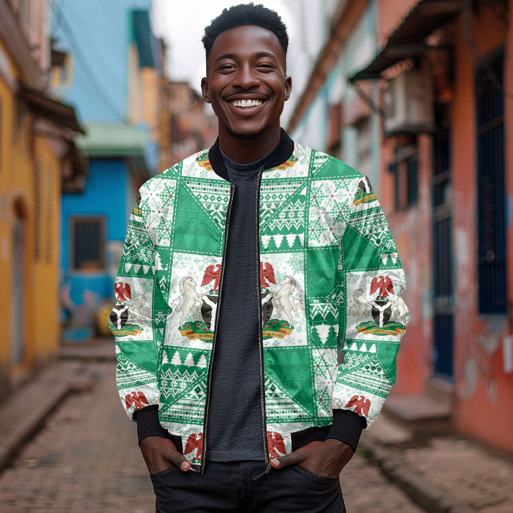 Nigeria Christmas Bomber Jacket Patchwork Style