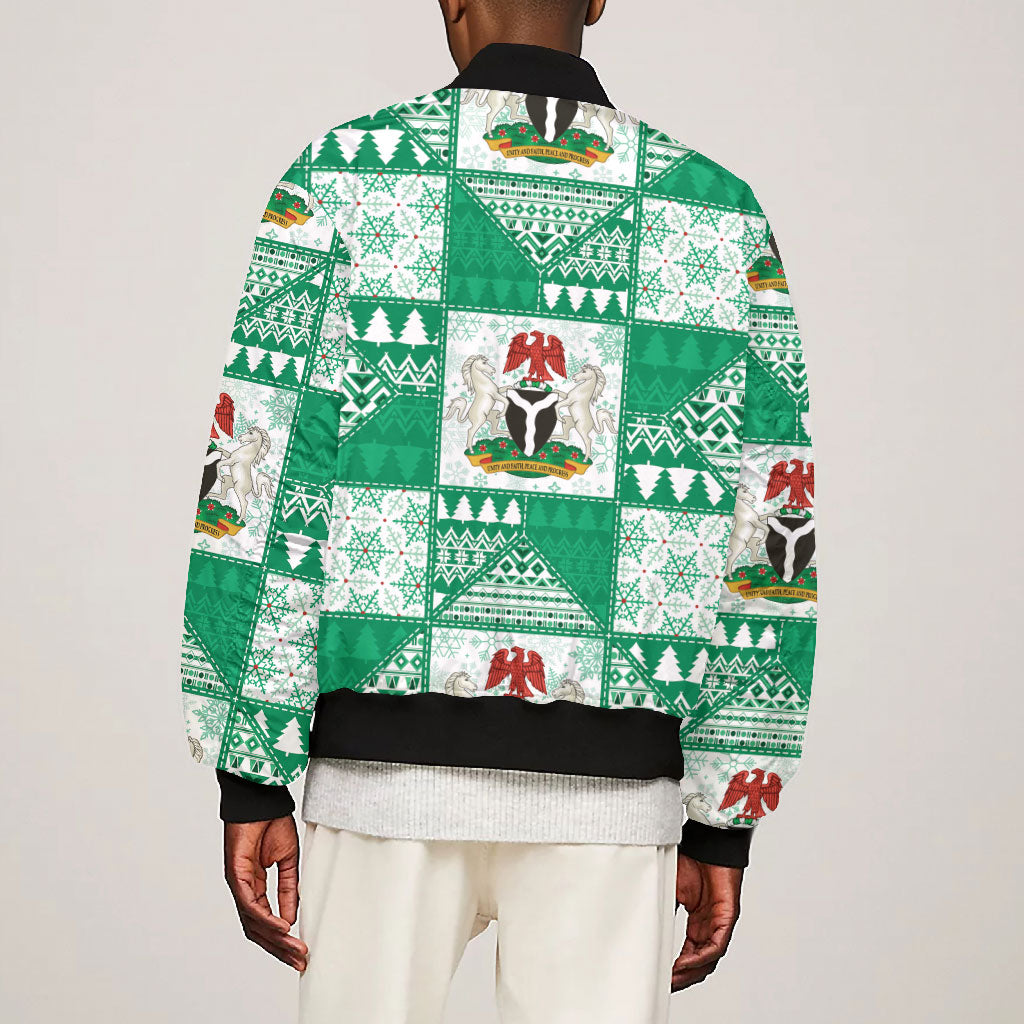 Nigeria Christmas Bomber Jacket Patchwork Style