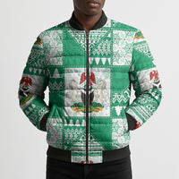 Nigeria Christmas Bomber Puffer Jacket Patchwork Style