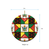 Zimbabwe Christmas Ceramic Ornament Patchwork Style