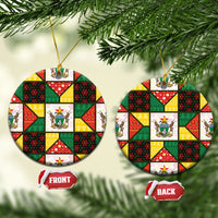Zimbabwe Christmas Ceramic Ornament Patchwork Style