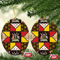Uganda Christmas Ceramic Ornament Patchwork Style