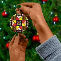 Uganda Christmas Ceramic Ornament Patchwork Style