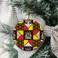 Uganda Christmas Ceramic Ornament Patchwork Style