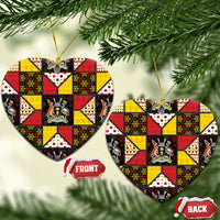 Uganda Christmas Ceramic Ornament Patchwork Style