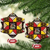 Uganda Christmas Ceramic Ornament Patchwork Style