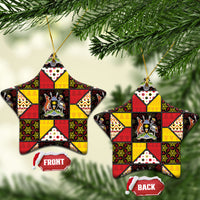 Uganda Christmas Ceramic Ornament Patchwork Style
