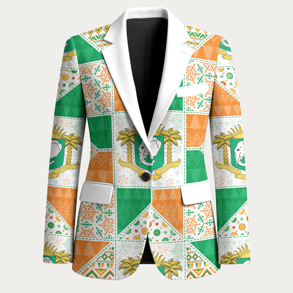 Ivory Coast Christmas Blazer Patchwork Style