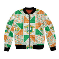 Ivory Coast Christmas Bomber Jacket Patchwork Style