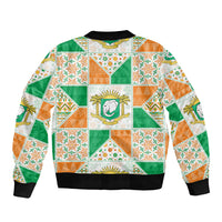 Ivory Coast Christmas Bomber Jacket Patchwork Style