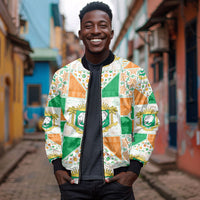 Ivory Coast Christmas Bomber Jacket Patchwork Style
