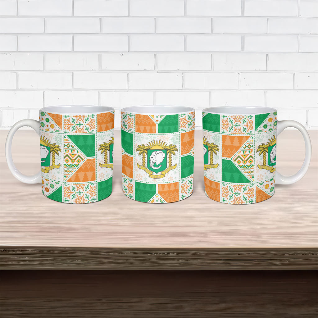 Ivory Coast Christmas Ceramic Mug Patchwork Style