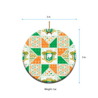 Ivory Coast Christmas Ceramic Ornament Patchwork Style