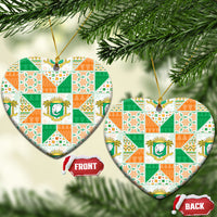 Ivory Coast Christmas Ceramic Ornament Patchwork Style