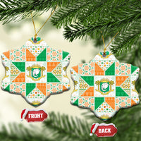 Ivory Coast Christmas Ceramic Ornament Patchwork Style