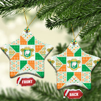 Ivory Coast Christmas Ceramic Ornament Patchwork Style